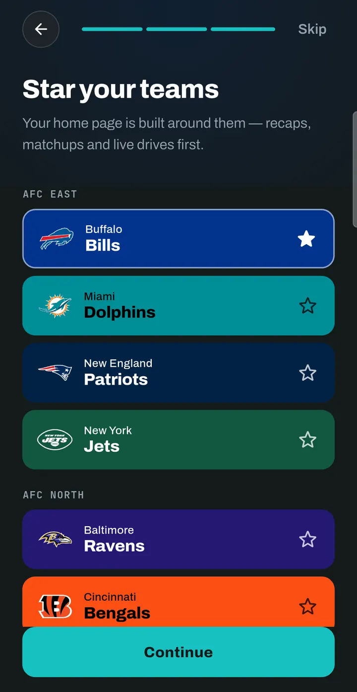Choosing favorite teams in FBX: the Bills starred in the AFC East