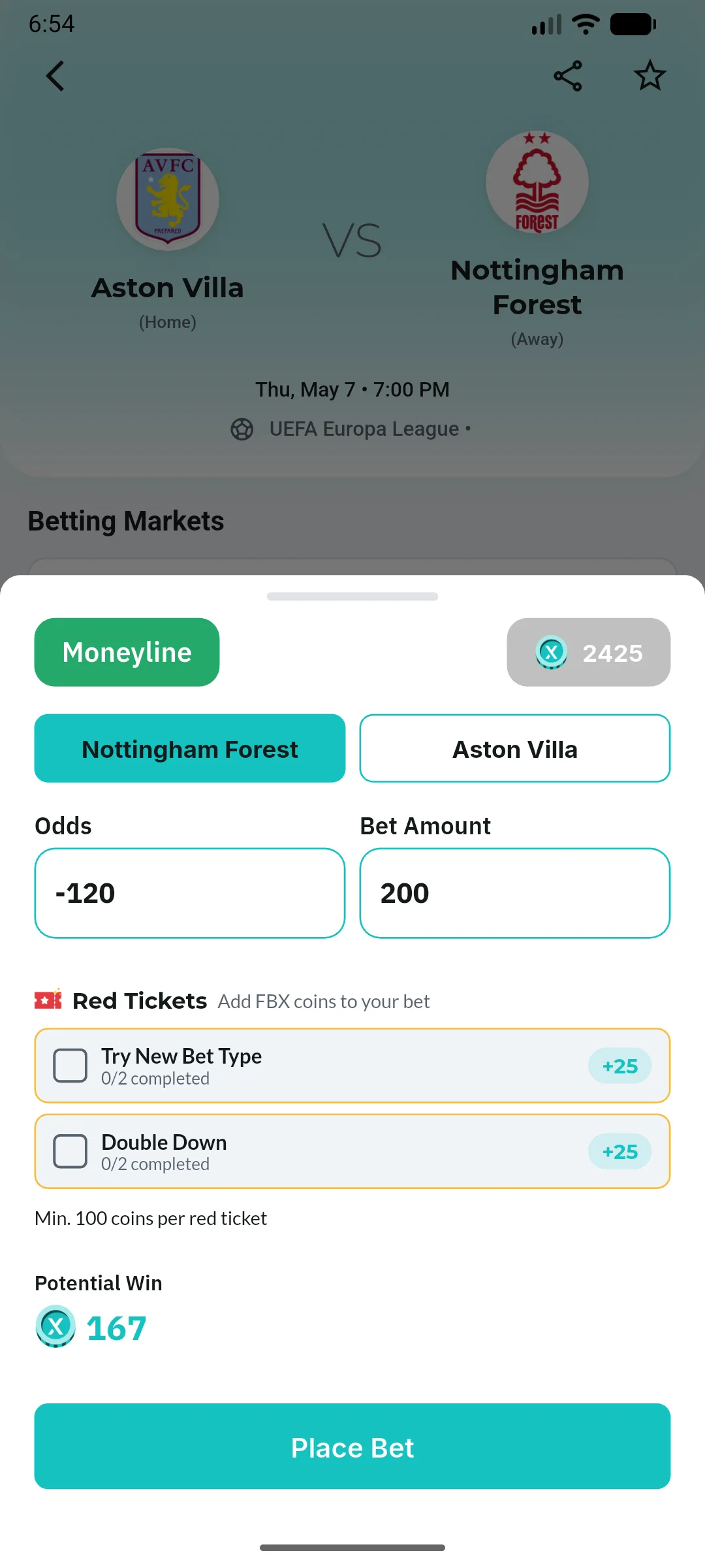 Play slip — P2P matching